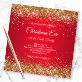 Faux Sparkly Gold Glitter-kerstrood Kaart