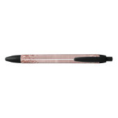 Faux Sparkly Roos Gold Glitter Blush Ombre Foil Zwarte Inkt Pen (Achterkant)
