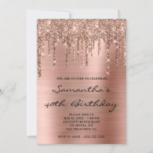 Faux Sparkly Roos Gold Glitter Drift Folie Verjaar Kaart