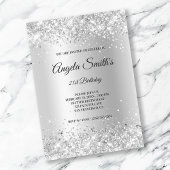 Faux Sparkly Silver Glitter Satin Folie Kaart