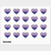 Faux Sparkly Silver Pink Blue Heart AH2010 Hart Sticker (Vel)