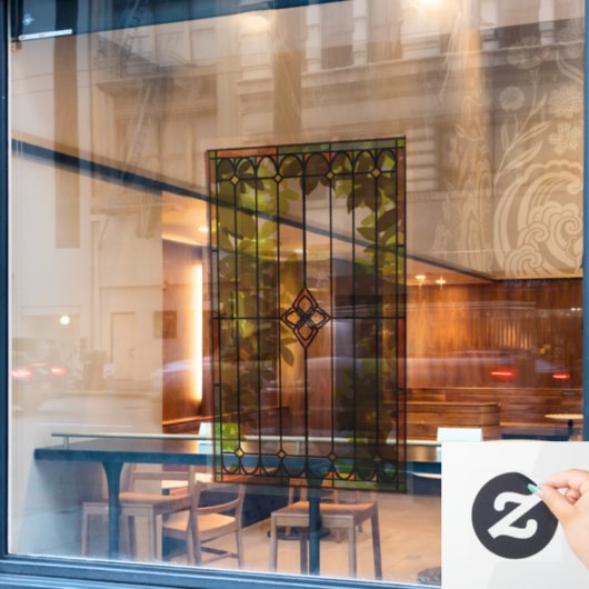 Faux Staine Glass Window Raamsticker (Cafe Raam)
