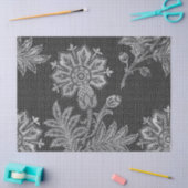 Faux Stitch Work Flower on Grey Decoupage Tissuepapier (Craft)