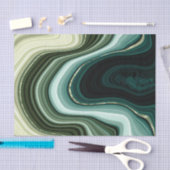 Faux Stone Abstract Green en Blue Earth Tones Tissuepapier (Craft)
