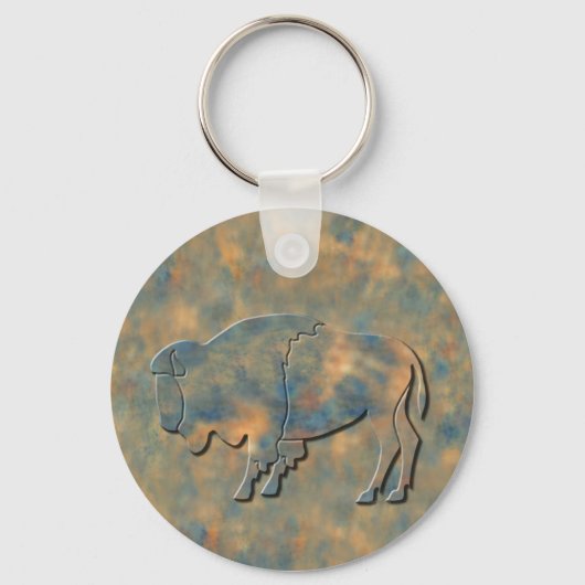 Faux Stone Bison Sleutelhanger (Voorkant)