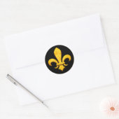 Faux Stone Gold Fleur de lis Ronde Sticker (Envelop)