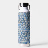 Faux Stone Mozaïek in Blauw Water Fles (Voorkant)