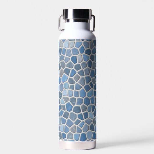Faux Stone Mozaïek in Blauw Water Fles (Voorkant)