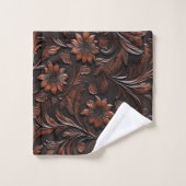 Faux Sud-Ouest Brown Fleurs de vache en cuir (Gant de toilette)