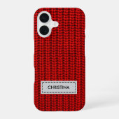 Faux Sweater Knit Custom Name Phone Case iPhone 16 Hoesje (Achterkant)