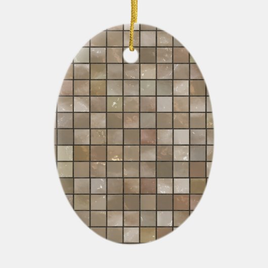 Faux Tan Floor Tegel Afbeelding Keramisch Ornament (Voorkant)