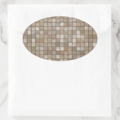 Faux Tan Floor Tegel Afbeelding Ovale Sticker (Tas)