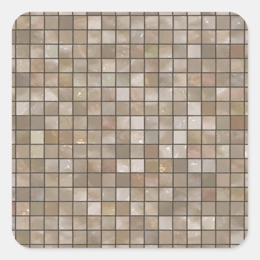 Faux Tan Floor Tegel Afbeelding Vierkante Sticker (Voorkant)