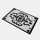  Faux Tegel Zwart & Wit Dikke Rand Deurmat (Schuin)