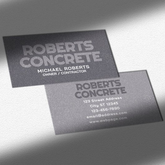 Faux texture béton surface audacieuse Carte de vis