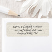 Faux textured Burlap Off White, Monogram Address Etiket (Insitu)