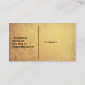 Faux Textured Gold Basketball Coach Visitekaartje (Achterkant)