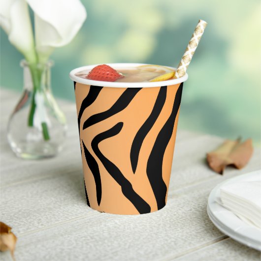 Faux Tiger Print Paper Cup Papieren Bekers (Insitu)