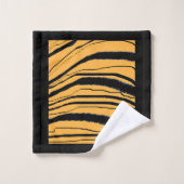 Faux Tiger Print Poly Coton (Gant de toilette)
