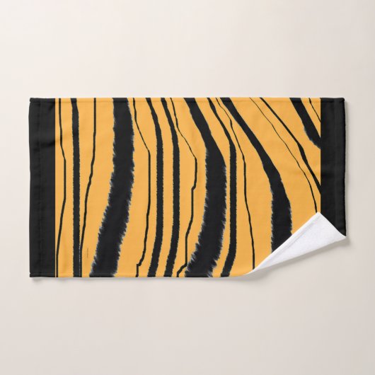 Faux Tiger Print Poly Coton (Serviette à main)