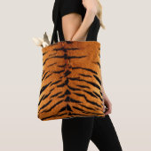 Faux tijger vacht overal print canvas tas (Dichtbij)