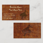 Faux Tooled Cuir style occidental 2 Cartes de visi (Devant / Derrière)