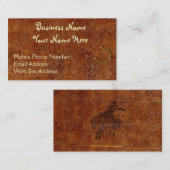 Faux Tooled Cuir style occidental 3 Cartes de visi (Devant / Derrière)