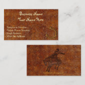 Faux Tooled Cuir style occidental 3 Cartes de visi (Devant / Derrière)