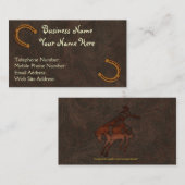 Faux Tooled Cuir style occidental 4 Carte de visit (Devant / Derrière)