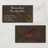 Faux Tooled Cuir style occidental V Cartes de visi (Devant / Derrière)