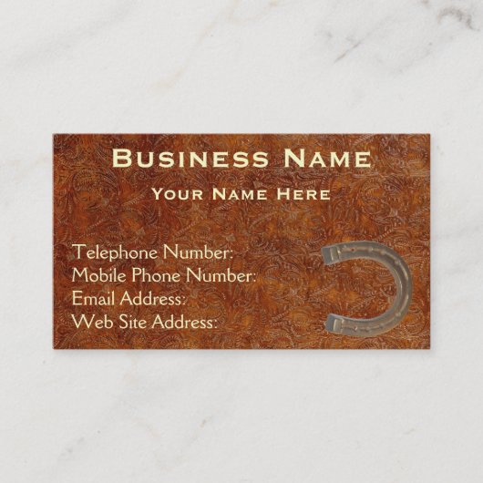 Faux Tooled Leather Western style IV Biz Cartes (Devant)