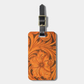 Faux Tooled lether Horse Saddle Bagagelabel (Voorkant verticaal)