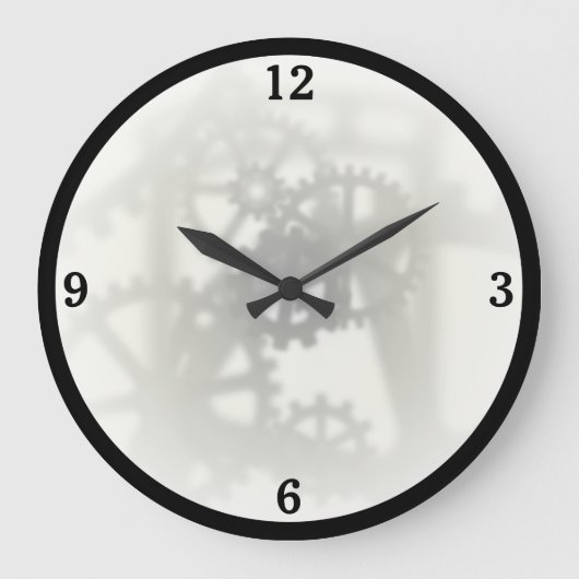 Faux Transparante versnellingen Grote Klok (Voorkant)