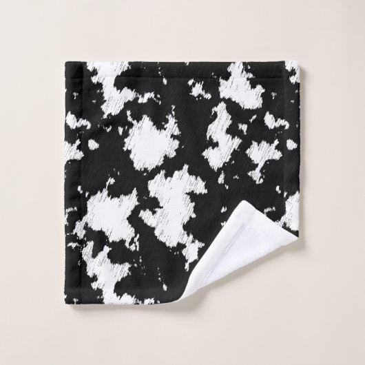 Faux Vache Impression noir et blanc (Gant de toilette)