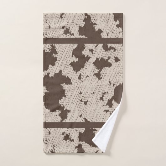 Faux Vache Imprimer Brown et crème (Serviette à main)