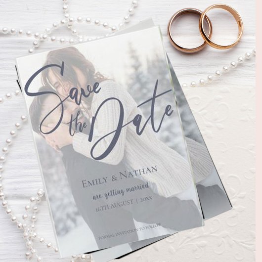 Faux Vellum Effect 2 Foto van Wedding Save the Dat Date
