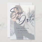 Faux Vellum Effect 2 Foto van Wedding Save the Dat Date (Voorkant)