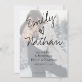 Faux Vellum Effect Photo Wedding Save the Date (Voorkant)