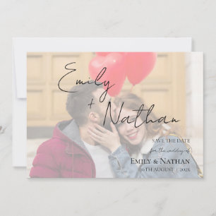 Faux Vellum Effect TWEE Foto Bruiloft Save the Dat Date