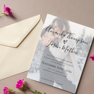 Faux Vellum Effet Faire-part de mariage photo