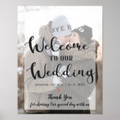 Faux Vellum Effet Photo Mariage Affiche de bienven (Devant)