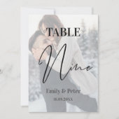 Faux Vellum Foto Bruiloft NEGEN Tafelnummer (Voorkant)