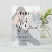 Faux Vellum Foto Bruiloft NEGEN Tafelnummer (Staand voorkant)