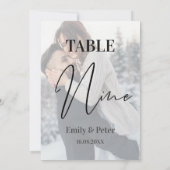 Faux Vellum Foto Bruiloft NEGEN Tafelnummer (Achterkant)