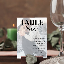 Faux Vellum Foto Bruiloft Tafel Zitgrafiek