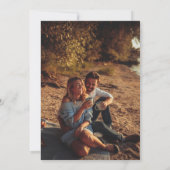 Faux Vellum foto overlay aangepaste bruiloft uitno Kaart (Achterkant)