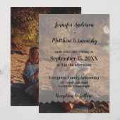 Faux Vellum foto overlay aangepaste bruiloft uitno Kaart (Voorkant / Achterkant)