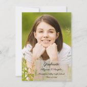 Faux Vellum Overlay Photo Graduation Faire-part (Devant)