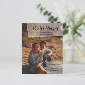 Faux Vellum Photo Overlay Custom Wedding Programme (Staand voorkant)