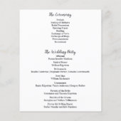 Faux Vellum Photo Overlay Custom Wedding Programme (Achterkant)